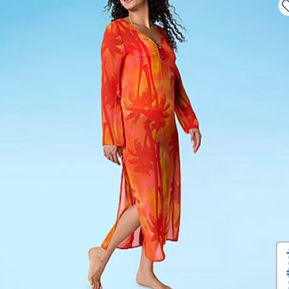Mynah Other - Sunset Fusion "Sunset Palm" Orange cover up